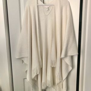 Lauren Conrad white fringe knit shall
